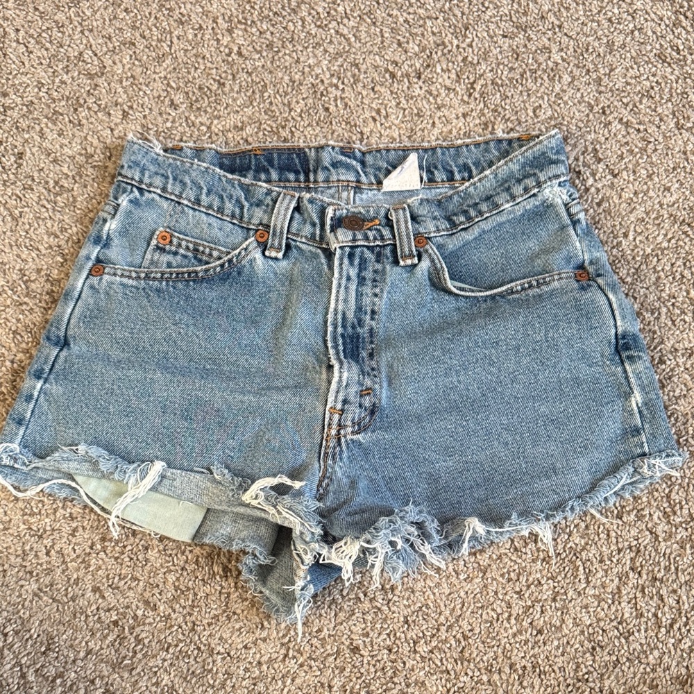 Vintage Levi’s Jean Shorts with Distressed Hem